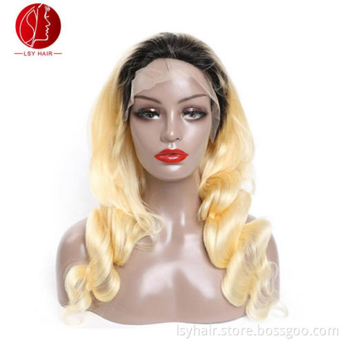 1B 613 Full Lace Wig Human Hair Body Wave, Transparent Lace Colour Remy #613 Blonde 100% Virgin Human Hair Full Lace Wigs